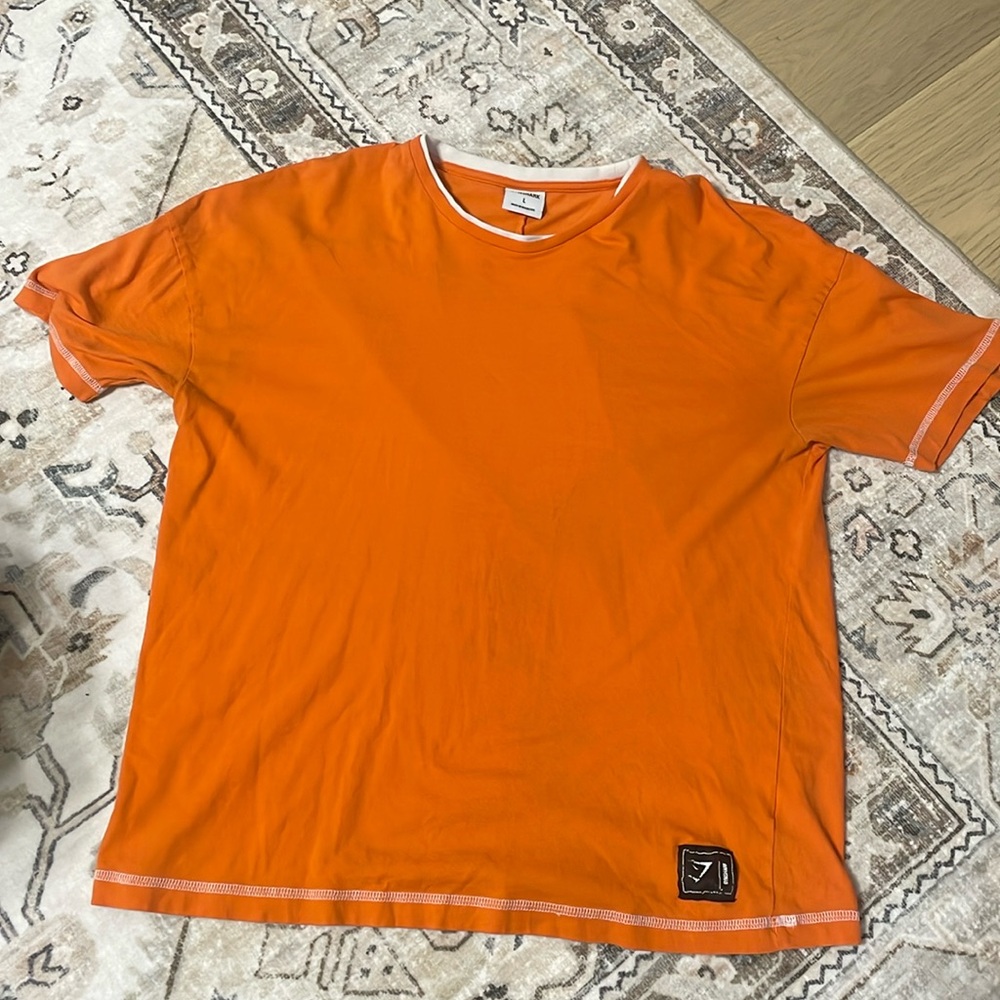 MENS GYMSHARK ORANGE RECESS SHIRT